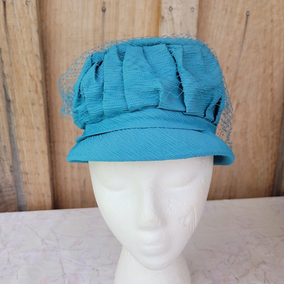 Vintage Blue Bucket Hat with Netting - Picture 2 of 8